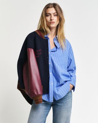 Oversized Striped Poplin Shirt