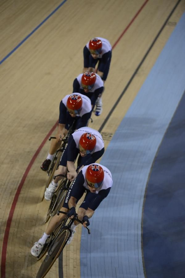 The Great Britain pursuit team on their home turf