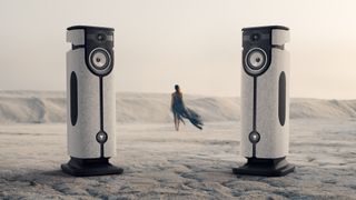 Focal Diva Utopia speakers in desert landscape