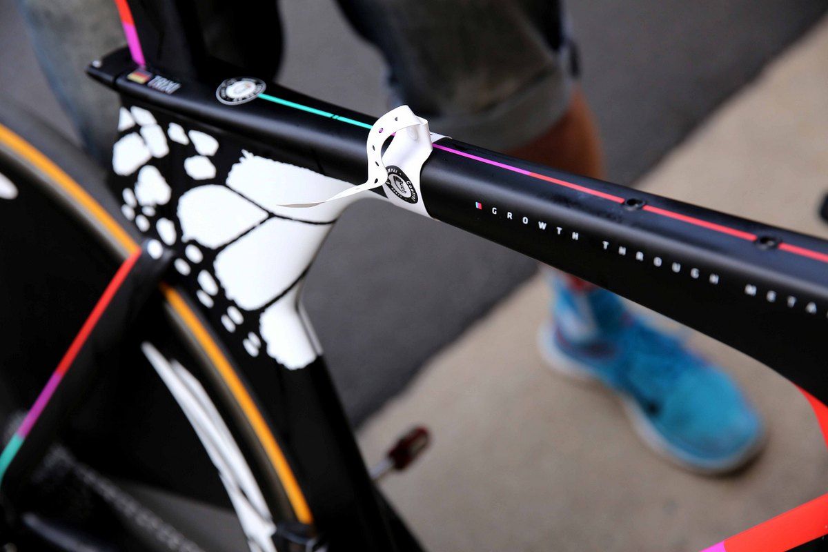 A tag to mark this bike has been checked by the UCI