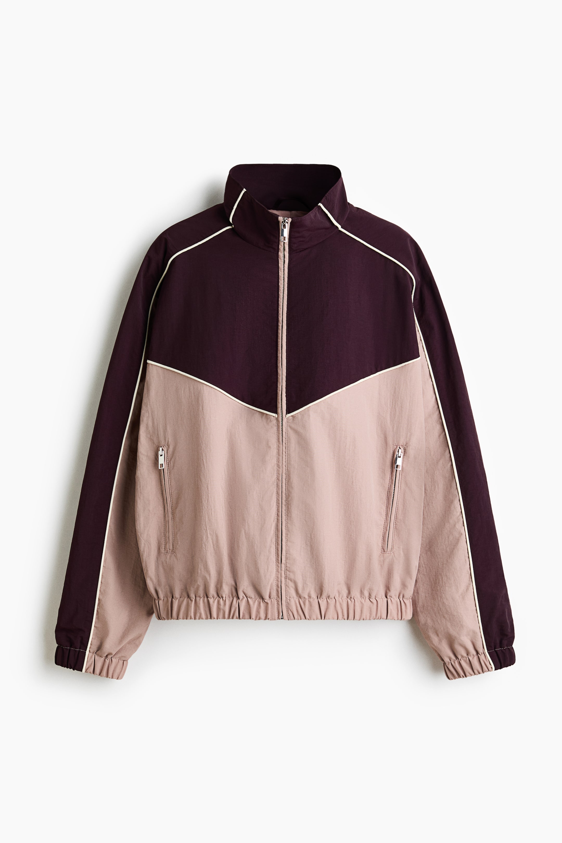 Nylon Track Jacket - Dusty Pink/burgundy