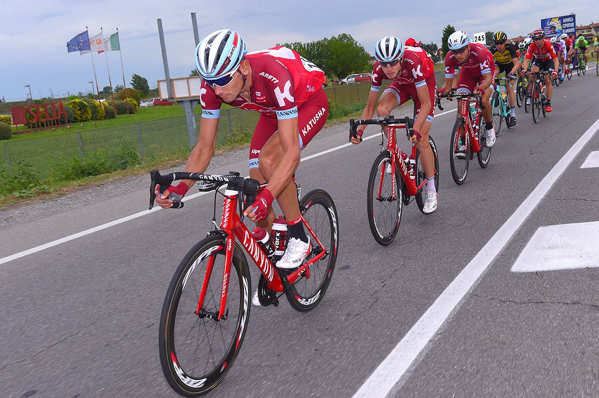 Katusha-Alpecin on stage 13 of the Giro d'Italia