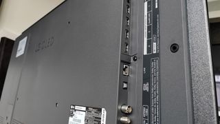 LG OLED C3's four HDMI ports and other connectivity bays