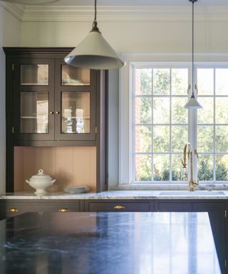 heritage and contemporary style kitchen colorful cabinetry