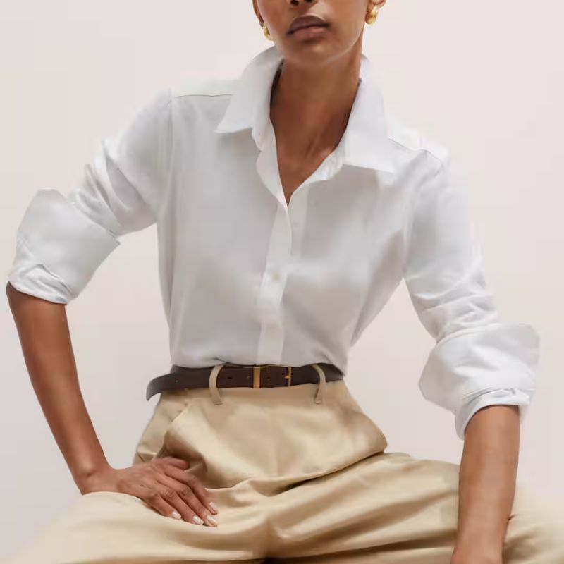 Travel Layering Shirt on model 