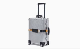 Silver metal suitcase