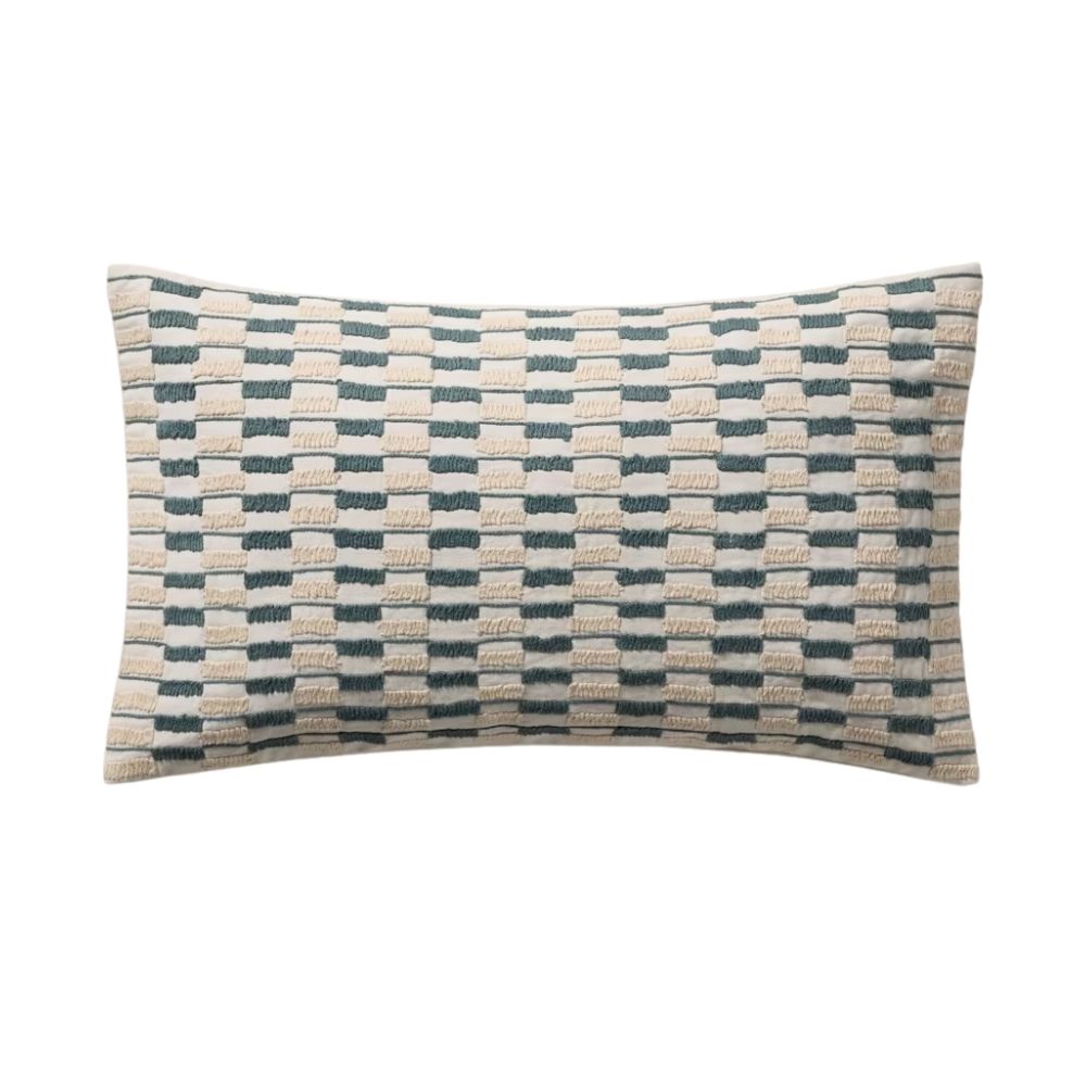 Frieda Throw Pillow in Ivory Blue 