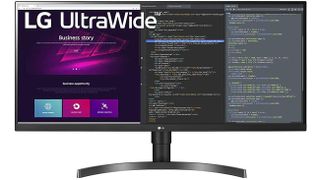 Product shot of LG 34WN750 UltraWide QHD IPS Monitor, one of the best monitors for working from home