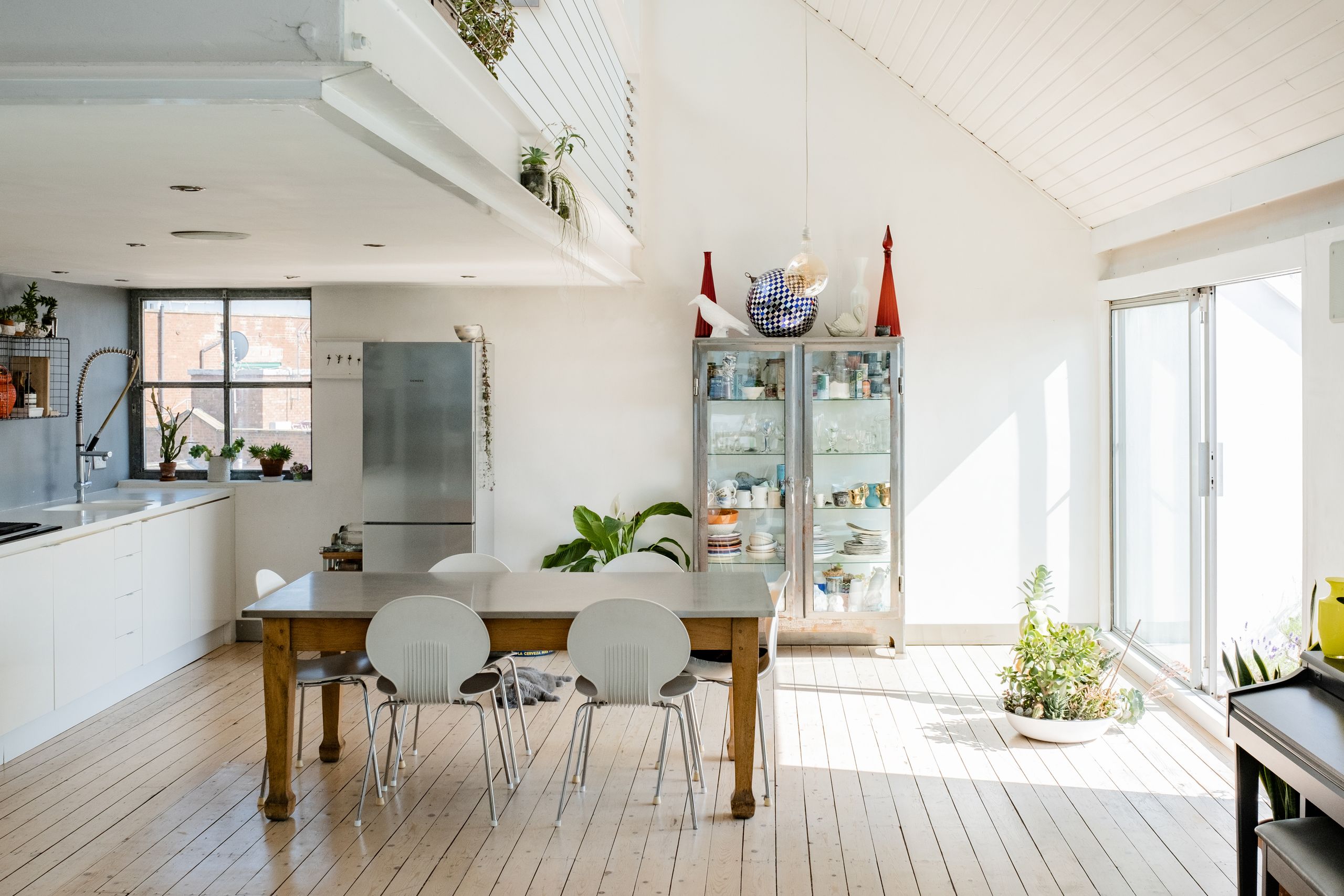View of Inside a penthouse apartment in one of the East End’s first warehouse ...