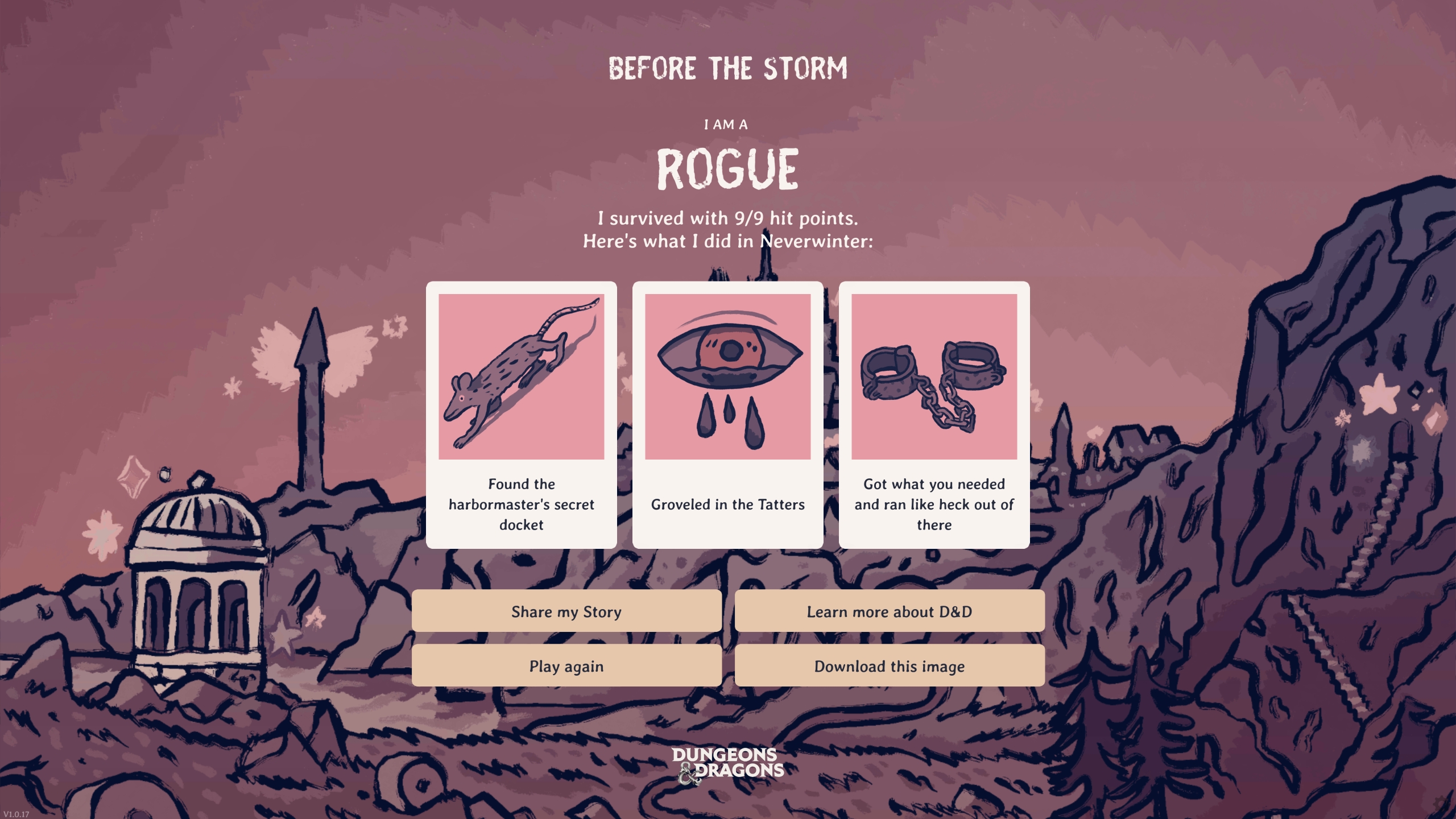 A rogue's achievements in Before the Storm