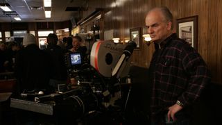 Photo of David Chase on set of The Sopranos