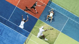 Collage of tennis players to promote Break Point