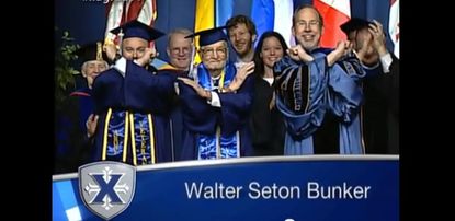 Watch a World War II vet, 90, receive his college diploma