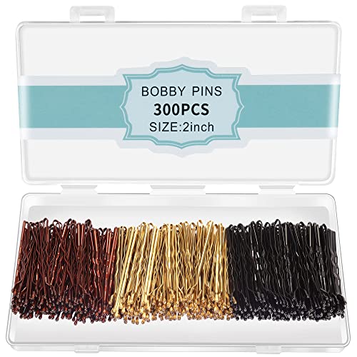 300 Pcs Bobby Pins Mixed Color, Hair Pins for Women Girls and Kids, (mixed Color)