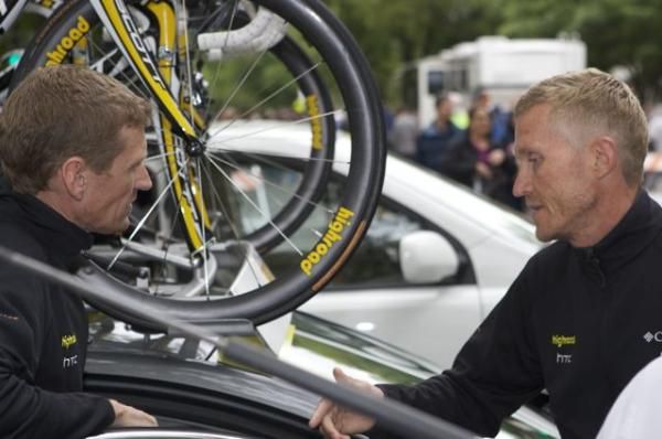 The two HTC-Columbia team directors, Rolf Aldag and Brian Holms