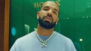 Drake performing in his music video