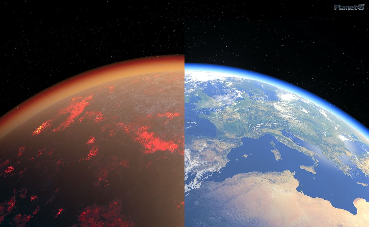 A comparison of Venus and Earth.