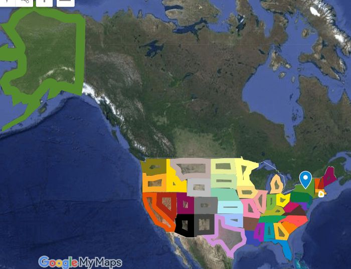 Google map of North America