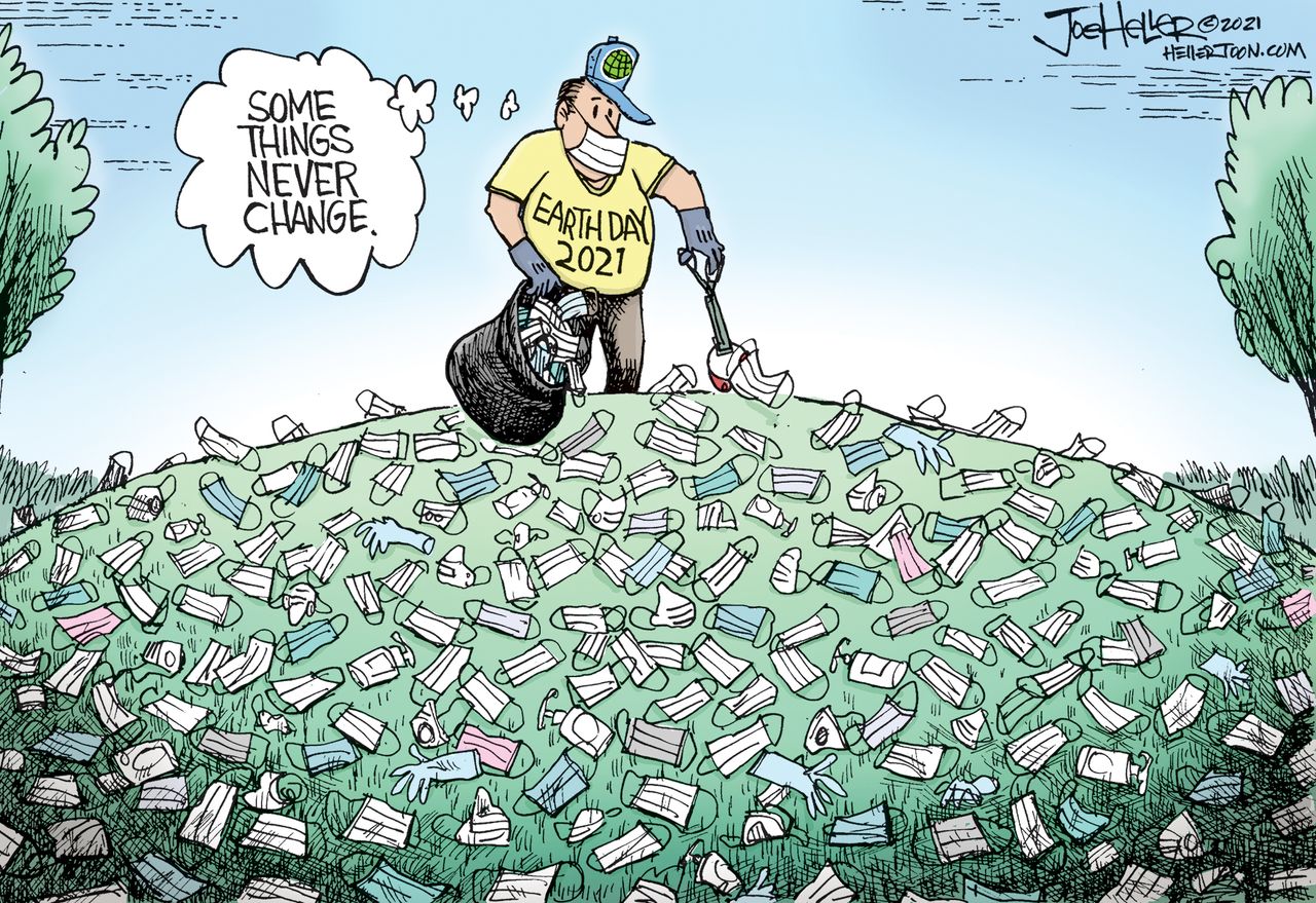 Editorial Cartoon U.S. earth day covid&amp;amp;nbsp;