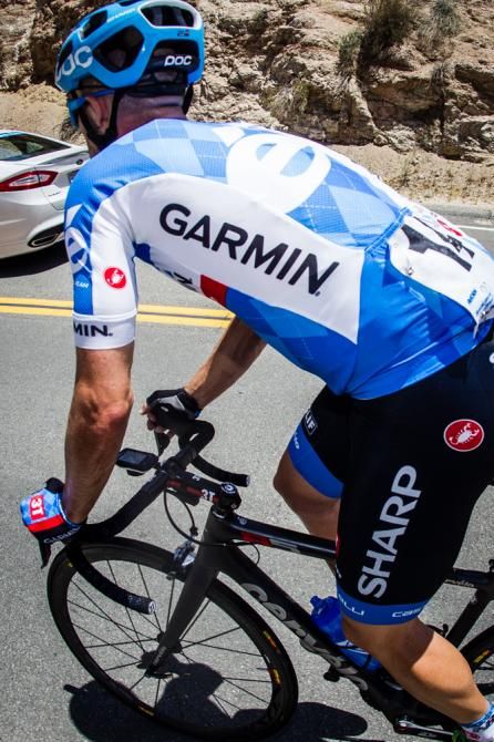 Caleb Farley (Garmin) on the way back into the bunch