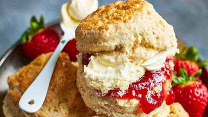 Scones with strawberries