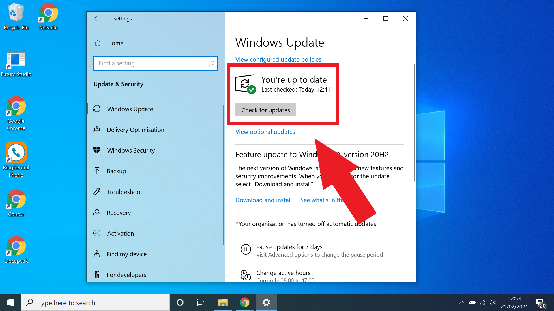 Как обновить Windows 10 - выберите проверить наличие обновлений