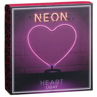 purple heart shape neon light