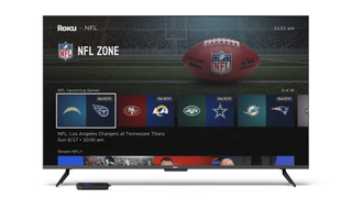 Roku's NFL Zone on a TV screen