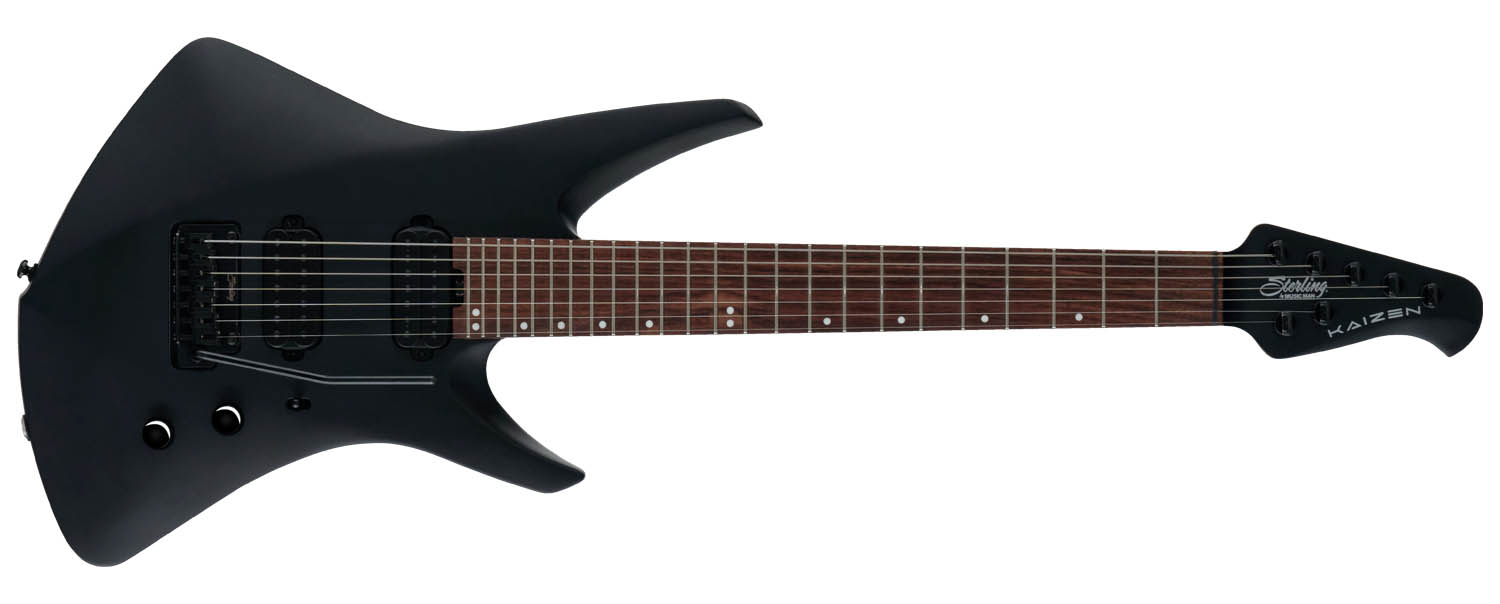 The Sterling By Music Man Kaizen is a more affordable version of the Animals As Leaders guitarist Tosin Abasi's signature model, and is offered here in Firemist Purple Satin and Stealth Black.