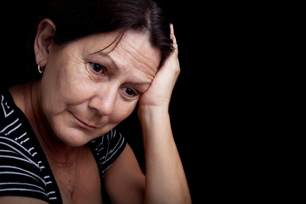 stressed older woman