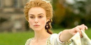 Keira Knightley in a corset in The Duchess screenshot