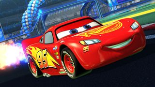 Rocket League artwork showing Lightning McQueen