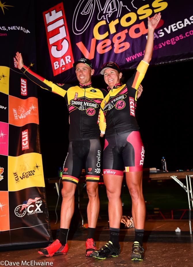 Cross Vegas winners Sven Nys (Crelan- AA Drinks) and Meredith Miller (Noosa Pro Team).