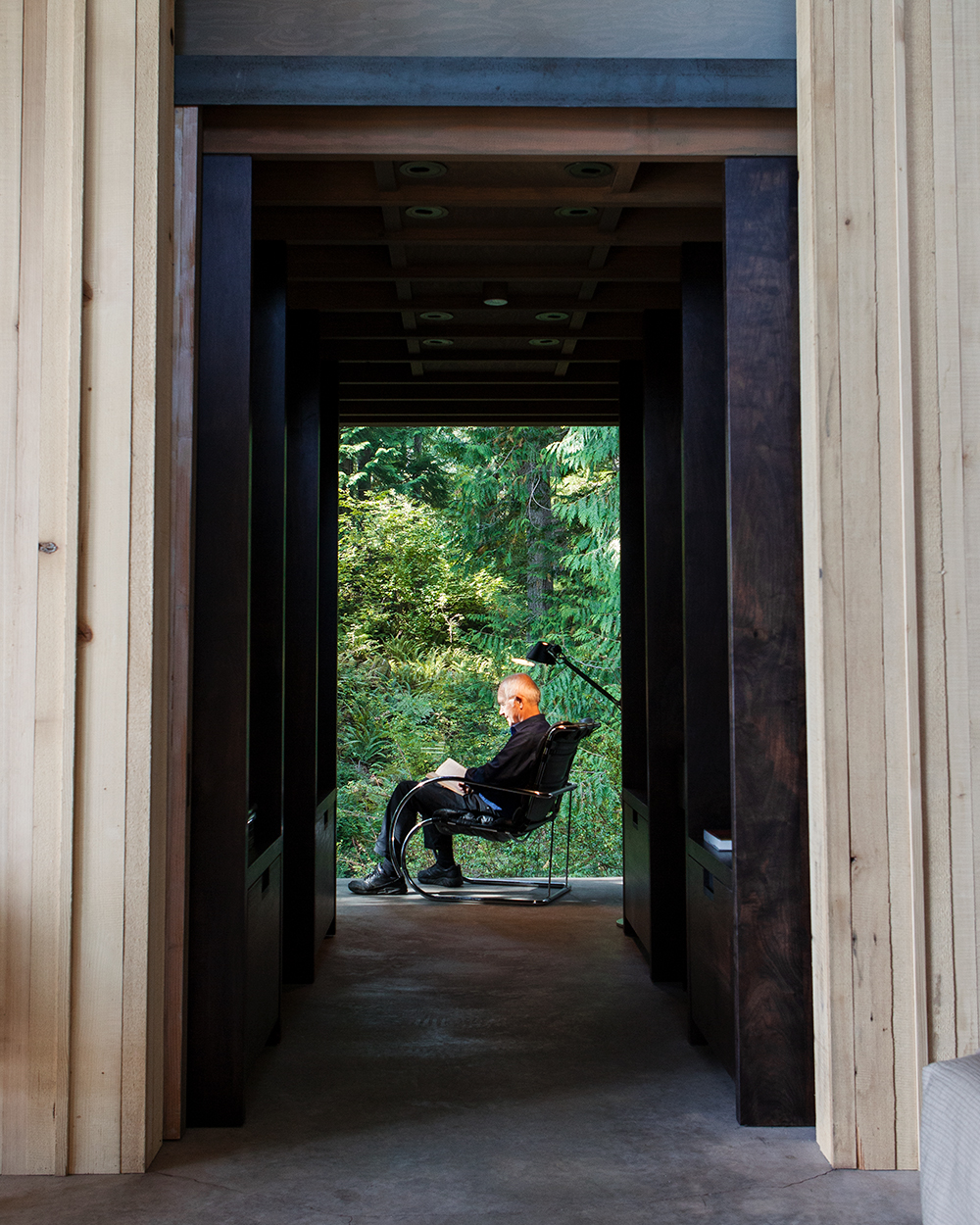 Architect Jim Olson at his holiday home in Washington state