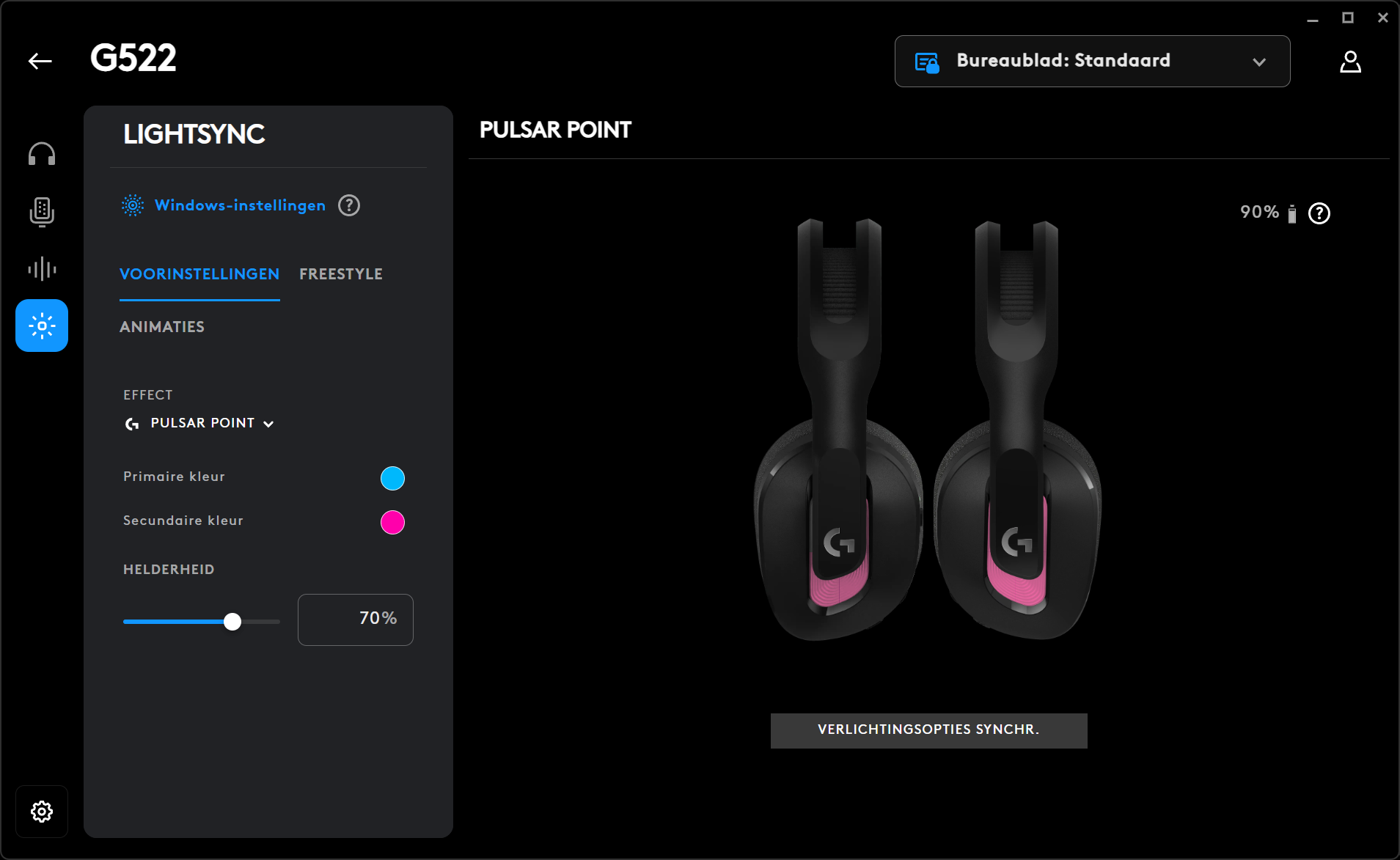 Logitech G522 in de Logitech G Hub