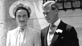 Edward VIII and Wallis Simpson posing at the Castle of Conde on their wedding day. Monts, 3rd June 1937.