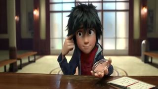 Hiro Hamada pointing to his head in Big Hero 6