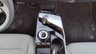 Top-down view of center console in EV6
