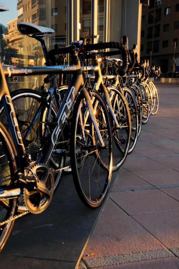 The team's bikes after another long day's use