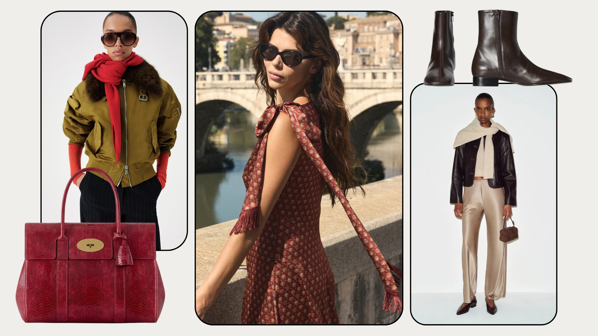 Looks and products from Mulberry, Marks and Spencer, Doen, The Row, Reformation