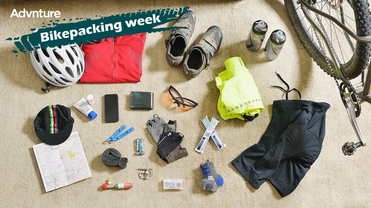 Cycling gear laid out on the floor