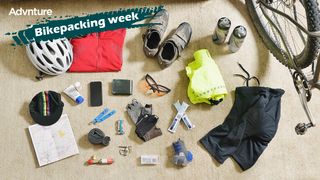 Cycling gear laid out on the floor