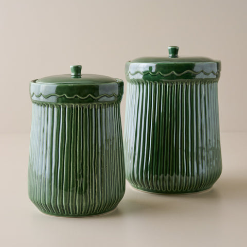 The Cottage Collection Forest Green Canister