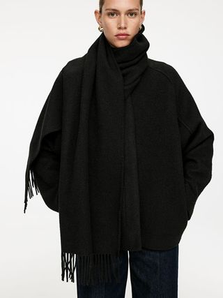 Fringe Scarf Jacket - Black - Arket Gb