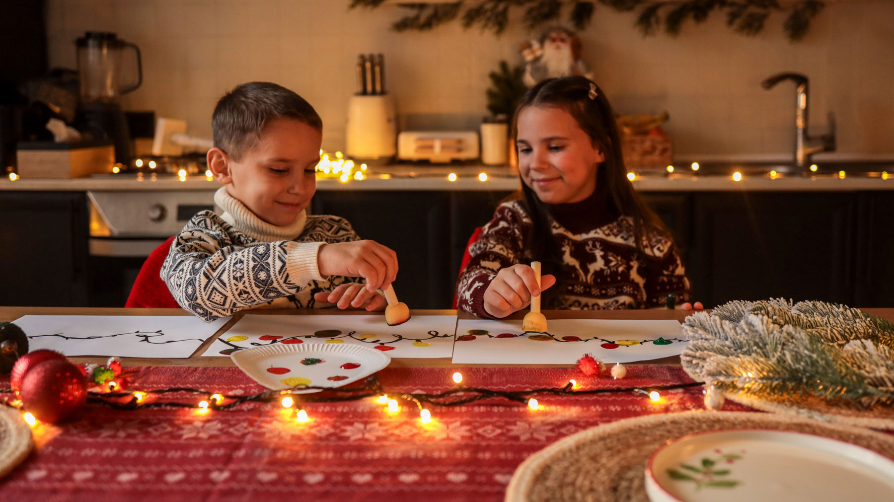 Two chlidren doing drawing