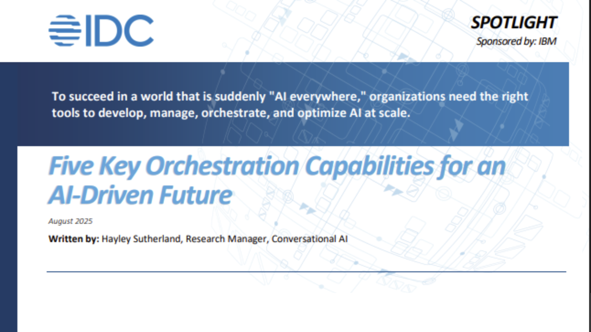 Five key orchestration capabilities for an AI driven future