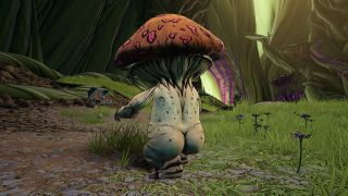 A walking mushroom with spectacular buttocks