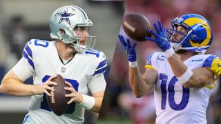 Cooper Rush and Cooper Kupp on a Cowboys vs Rams NFL live stream