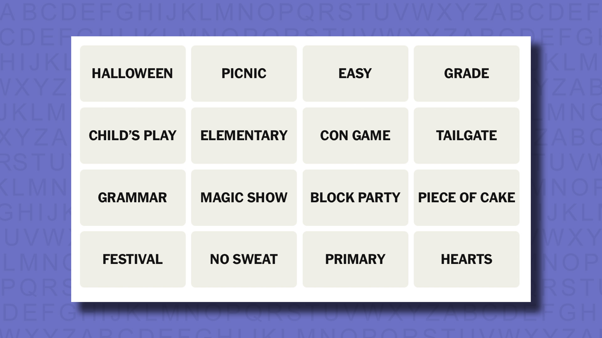 NYT Connections hints for game 777 on a purple background