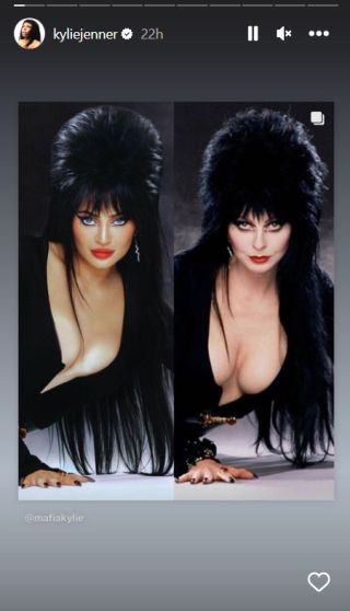 Kylie Jenner and Elvira on Jenner's Instagram Stories.